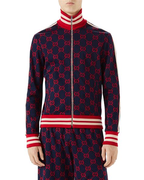 gucci red jacket men|Gucci gg print jacket men's.